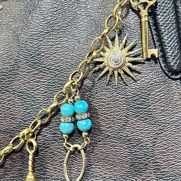 Gold Filled Purse Chain with Multi Charms colorful Women Handbag Charms - Picture 5 of 11